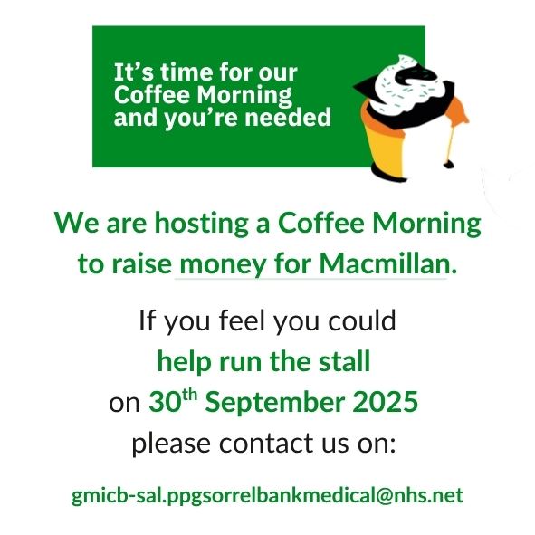 VOLUNTEERS NEEDED COFFEE MORNING