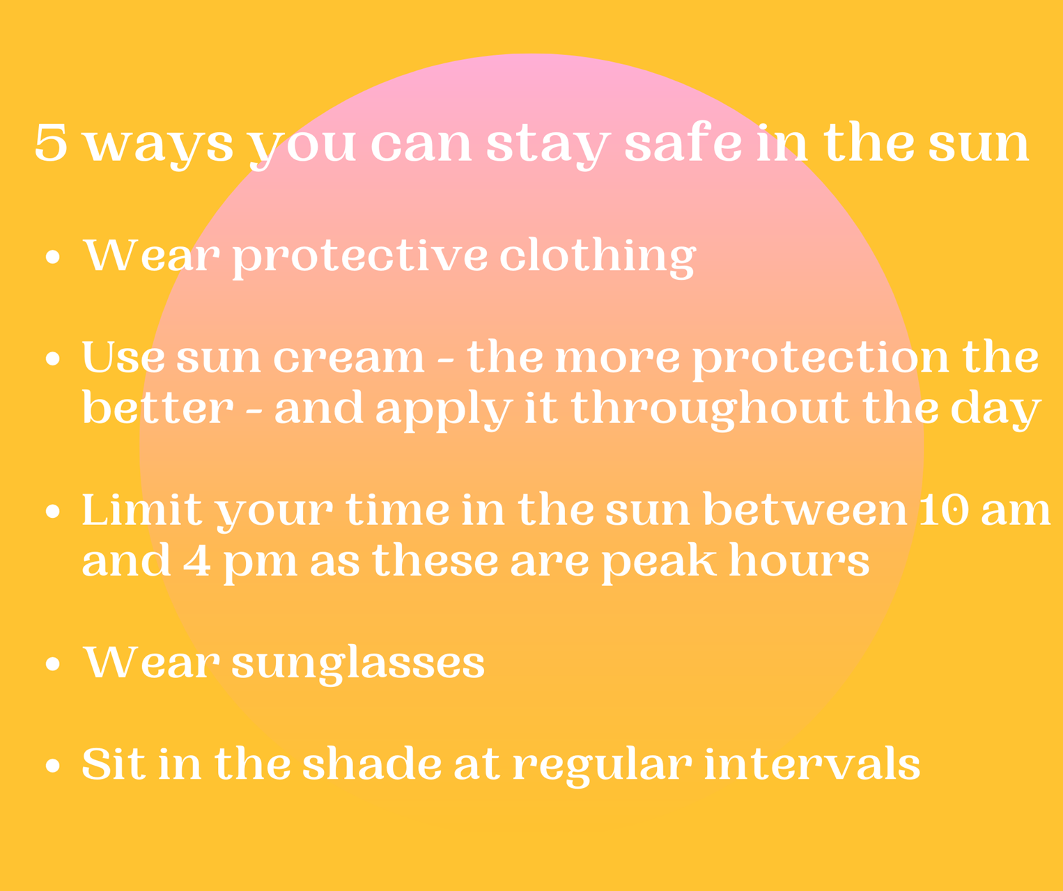 5 ways to stay safe in the sun