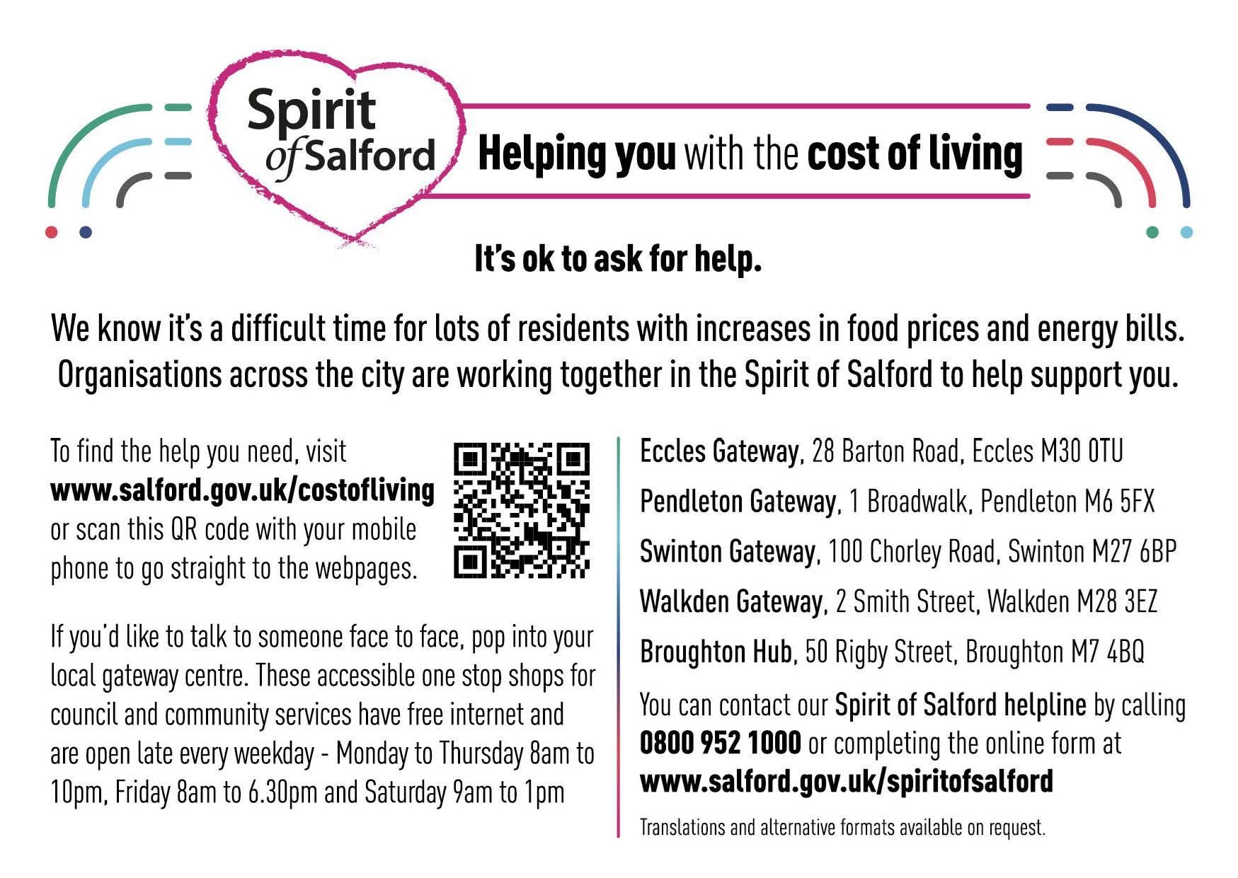 Spirit of Salford it's ok to ask for help