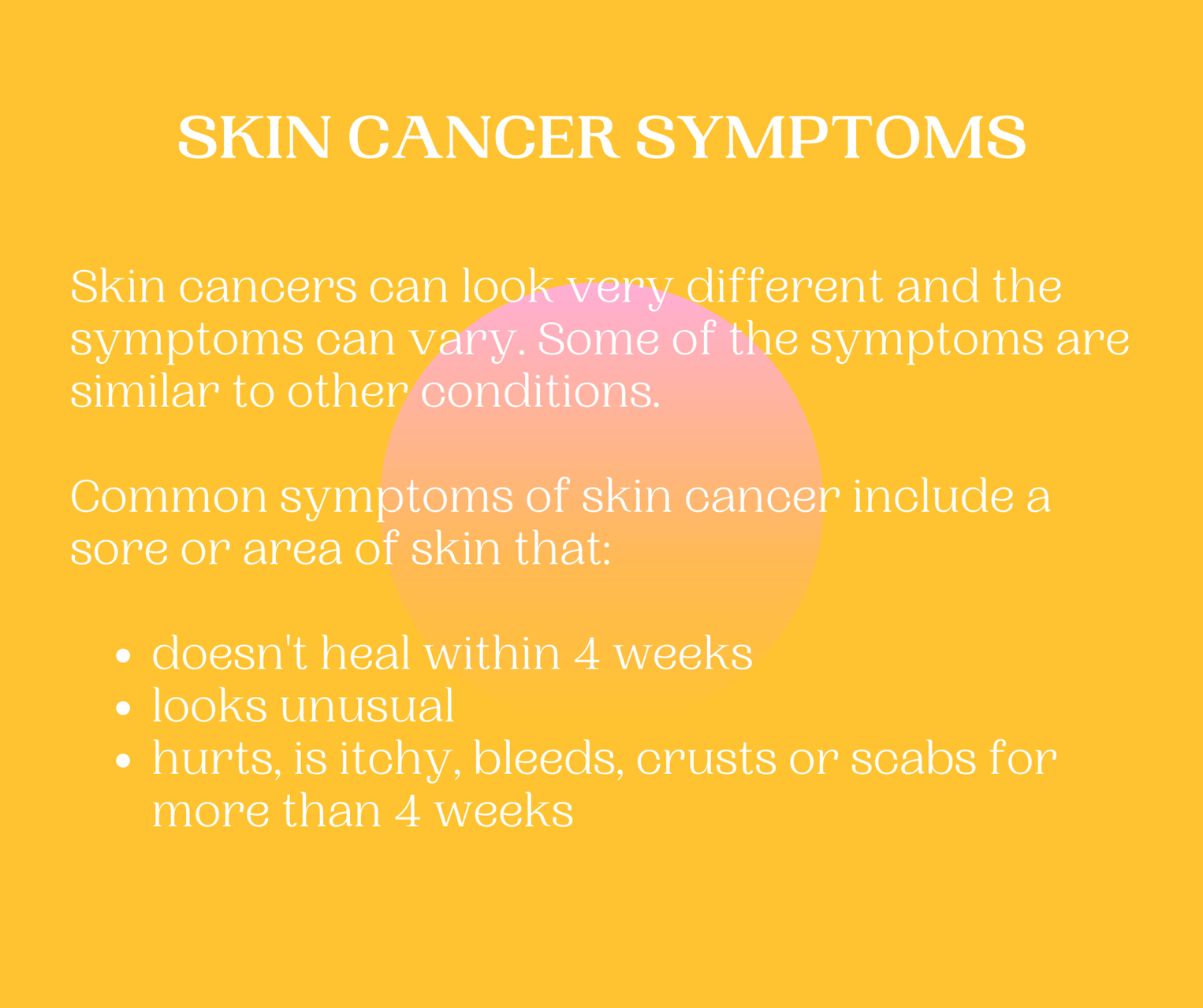 Skin cancer symptoms