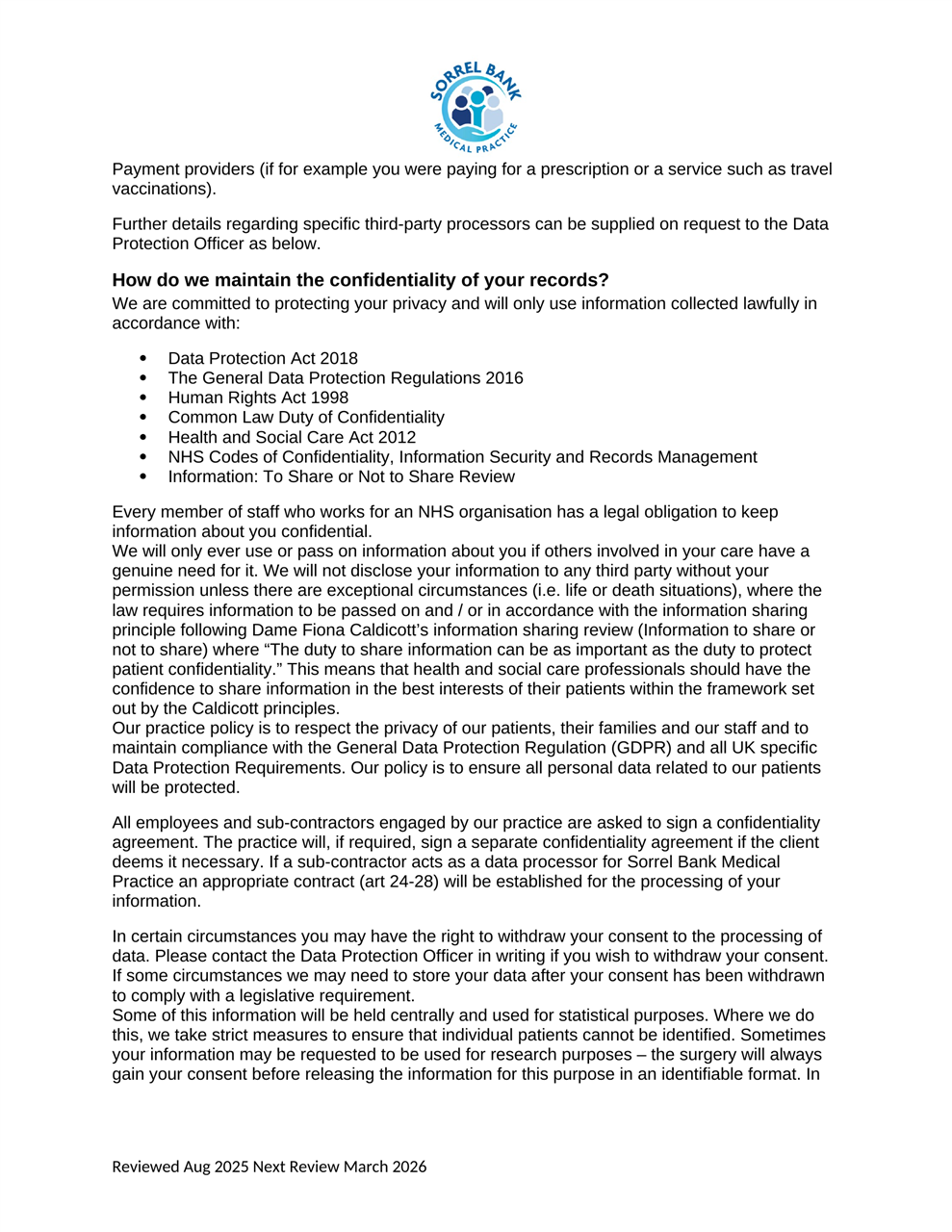 Patient Privacy Notice page 6