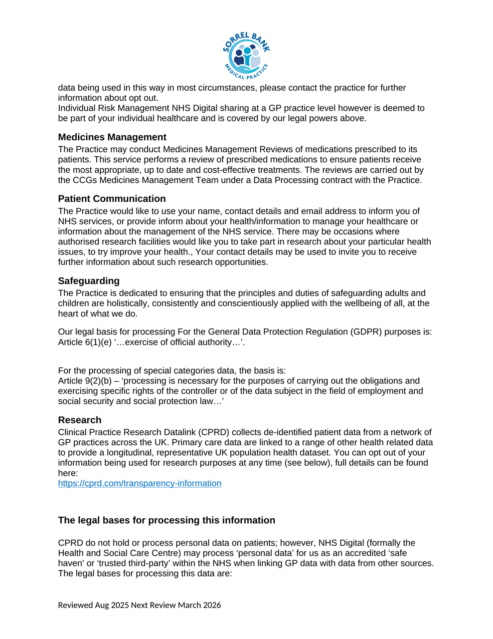 Patient Privacy Notice page 4