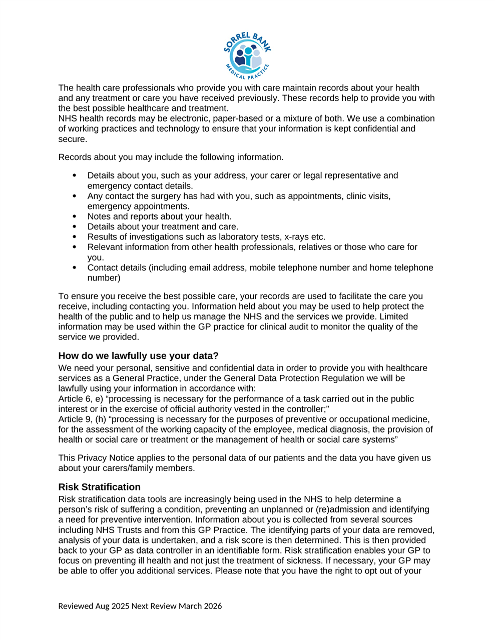 Patient Privacy Notice page 3